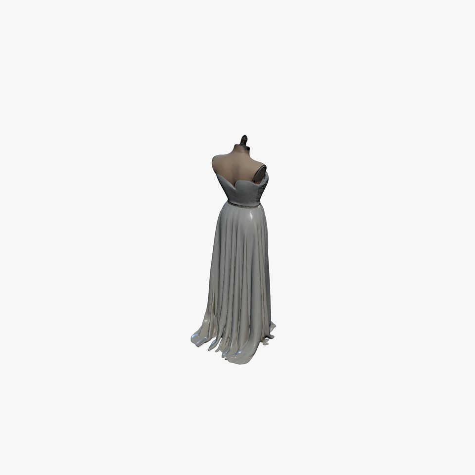 Elegant Evening Dress Mannequin Ivory Chiffon model pack